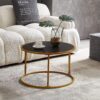 Living Room Best Table For Decor Home Modern Coffee Table Round Nesting Gift - Image 3