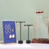 2Black Metal Earring T-Bar Stands Round Base Jewelry Displays - Image 3
