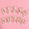 15th Birthday Butterfly Candle, Gold Pink Glitter, 2.75" Cake Topper - Image 3