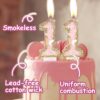 15th Birthday Butterfly Candle, Gold Pink Glitter, 2.75" Cake Topper - Image 2