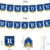 34pcs Pre-Assembled Ramadan Mubarak Banner and Garland Decorations - Image 2
