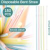 150Pcs Disposable Colorful Plastic Straws – Flexible Striped Straws for Milk, Juice & Drinks - Image 4