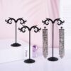 Black Metal Earring Stands Detachable Hook-Shaped Display Racks - Image 4