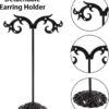 Black Metal Earring Stands Detachable Hook-Shaped Display Racks - Image 2