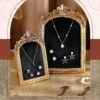 2Pcs Gold Vintage Jewelry Stands – Necklace & Earring Holders (Black, L&S) - Image 3