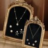 2Pcs Gold Vintage Jewelry Stands – Necklace & Earring Holders (Black, L&S) - Image 2