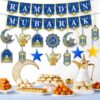 34pcs Pre-Assembled Ramadan Mubarak Banner and Garland Decorations - Image 3