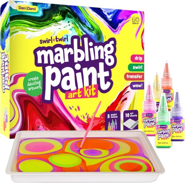 Marbling Paint Art Kit for Kids for Boys & Girls