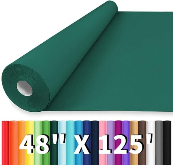 Dark Green Kraft Paper Roll, for Art, Wrapping, and Table Runner