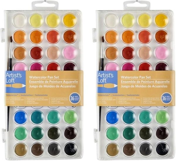 Fundamentals Watercolor Pan Set, 36 Colors (2 Pack)