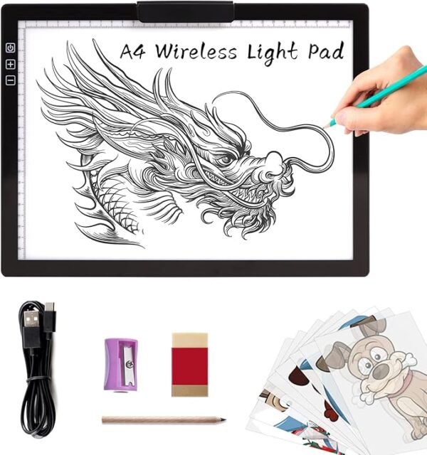 Wireless LED Light Pad, Rechargeable with Stand & Clip