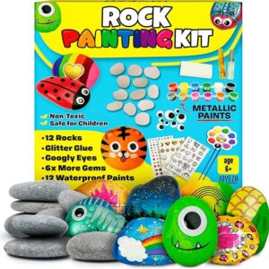 Deluxe Rock Painting Kit Waterproof Paints, Gift Set
