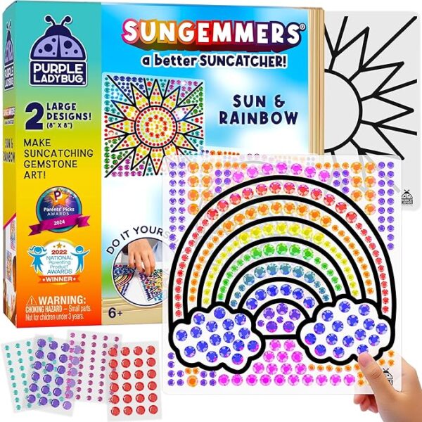 Purple Ladybug Suncatcher Kit Gem Art for Kids