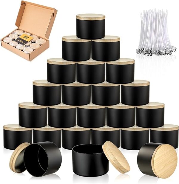 Candle Tins with Lids, Empty Vessels for DIY Candle Making