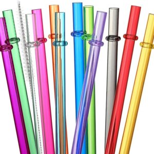 24Pcs Reusable Tritan Straws (10.5") with 4 Brushes – 12 Colors for 16–32oz Tumblers & Cups, BPA-Free