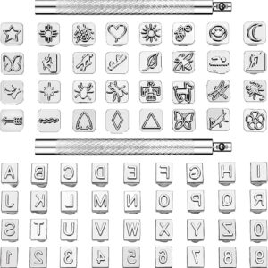 70Pcs Leather Stamping Tool Set – Metal Letter, Number & Pattern Punch Kit for Leather Craft