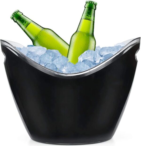 Black Plastic Ice Bucket Beverage Chiller