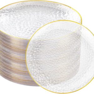 Clear Gold Hammered Dinner Plates for Wedding or Party