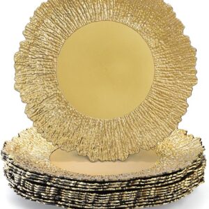 Gold Reef Charger Plates for Dinner, Wedding, or Party Use