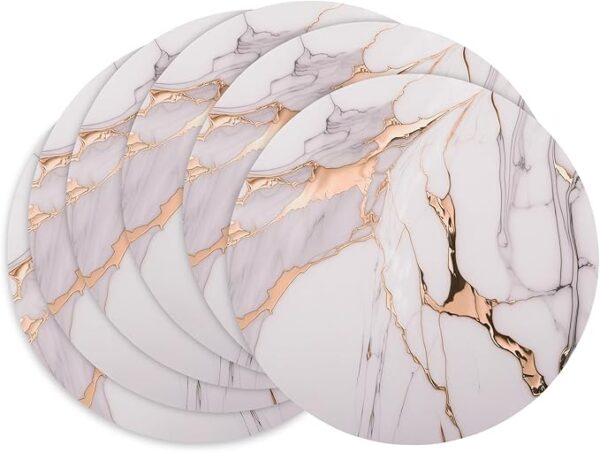 Gold & White Marble Disposable Paper Placemats for Parties