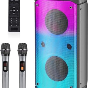0W Wireless Bluetooth Party Speaker with LED Lights and PA System