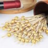 200pcs 4.7" Gold Pearl Bamboo Cocktail Picks for Appetizers and Drinks - Image 3