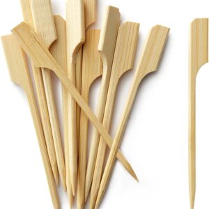 300pcs 3.5" Bamboo Paddle Picks for Appetizers, BBQ, and Cocktails