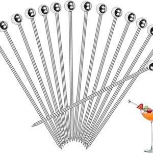30pcs 4.2" Stainless Steel Reusable Cocktail Picks for Food and Drinks