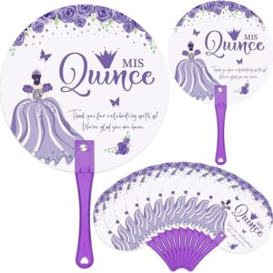 25pcs Purple Quinceañera Hand Fans Party Favors for Sweet 15
