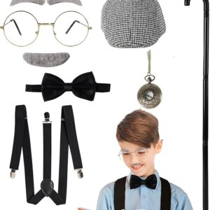 Kids 1920s Old Man Costume Set