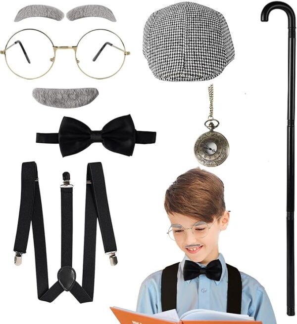 Kids 1920s Old Man Costume Set
