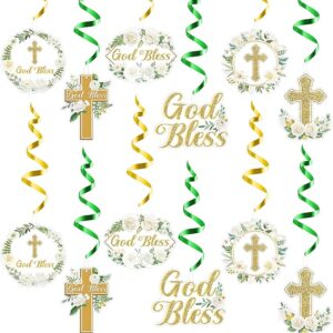 30pcs God Bless Cross Hanging Swirls for Religious Party Decor