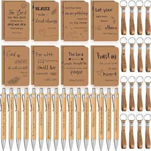 48pcs Christian Party Favors: Notepads, Pens, Bible Verse Keychains