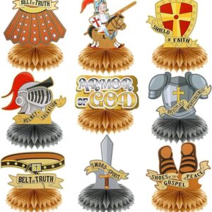 Armor of God Honeycomb Centerpieces with Bible Verses