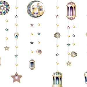 Ramadan Decoration Set 6 Strings Garland Banner Moon Streamer for Eid Party