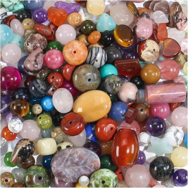 450pcs Mixed Natural Stone Beads Assortment for Jewelry Making