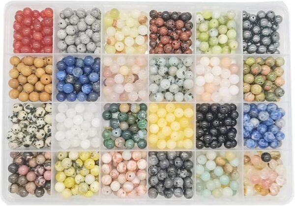 720pcs 6mm Crystal Stone Beads 24 Colors for Jewelry Making