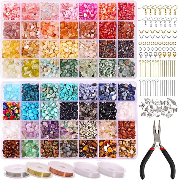 1800pcs 56 Colors Crystal Chip Beads Kit for Jewelry Making
