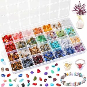 Crystal Chip Beads Kit, 28 Colors Gemstones for Jewelry Making